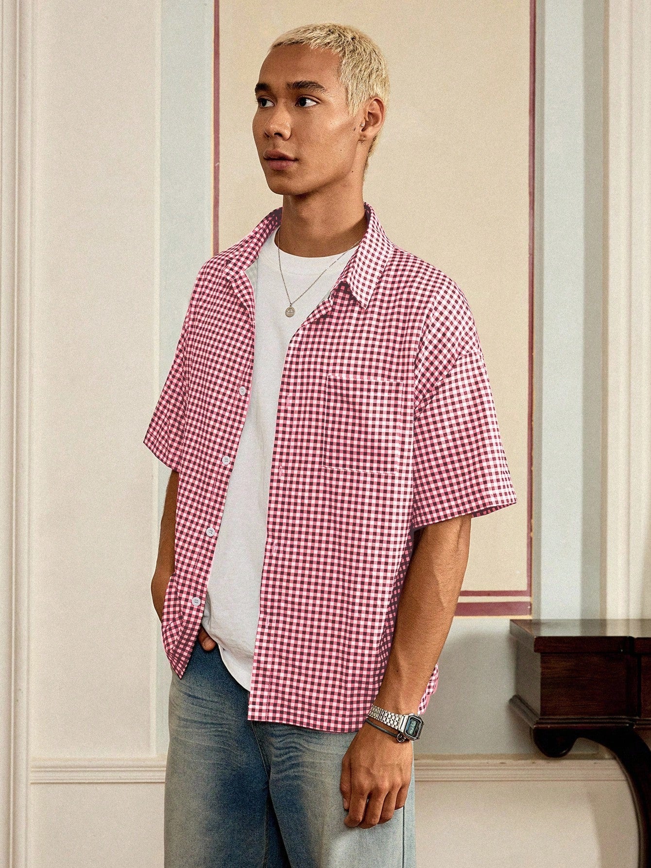 Men'S Casual Plaid Shirt