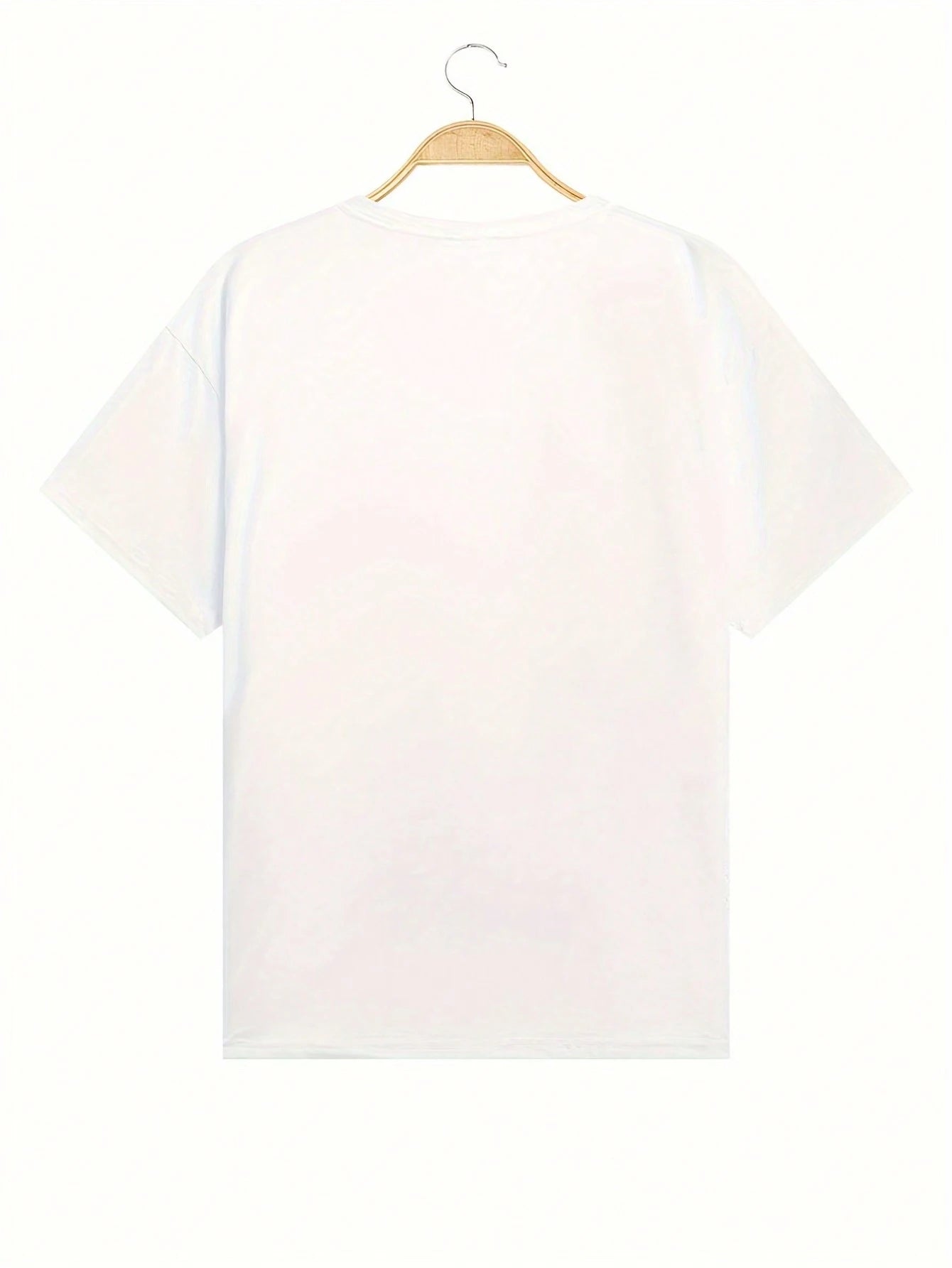 Men'S Letter & Rose Graphic round Neck Short Sleeve Casual T-Shirt