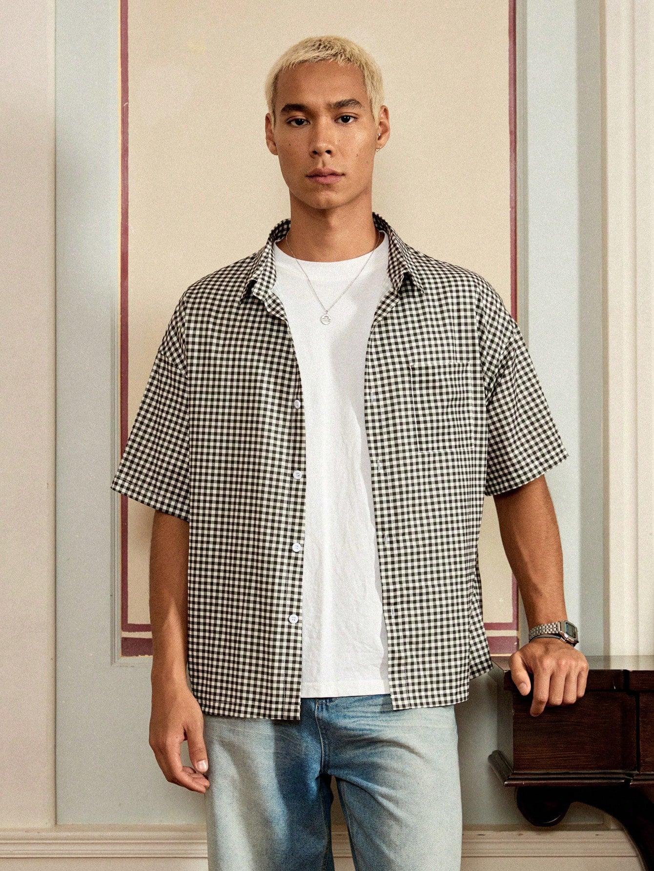Men'S Casual Plaid Shirt