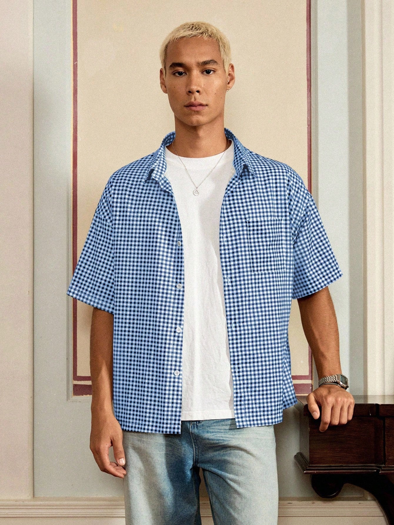 Men'S Casual Plaid Shirt