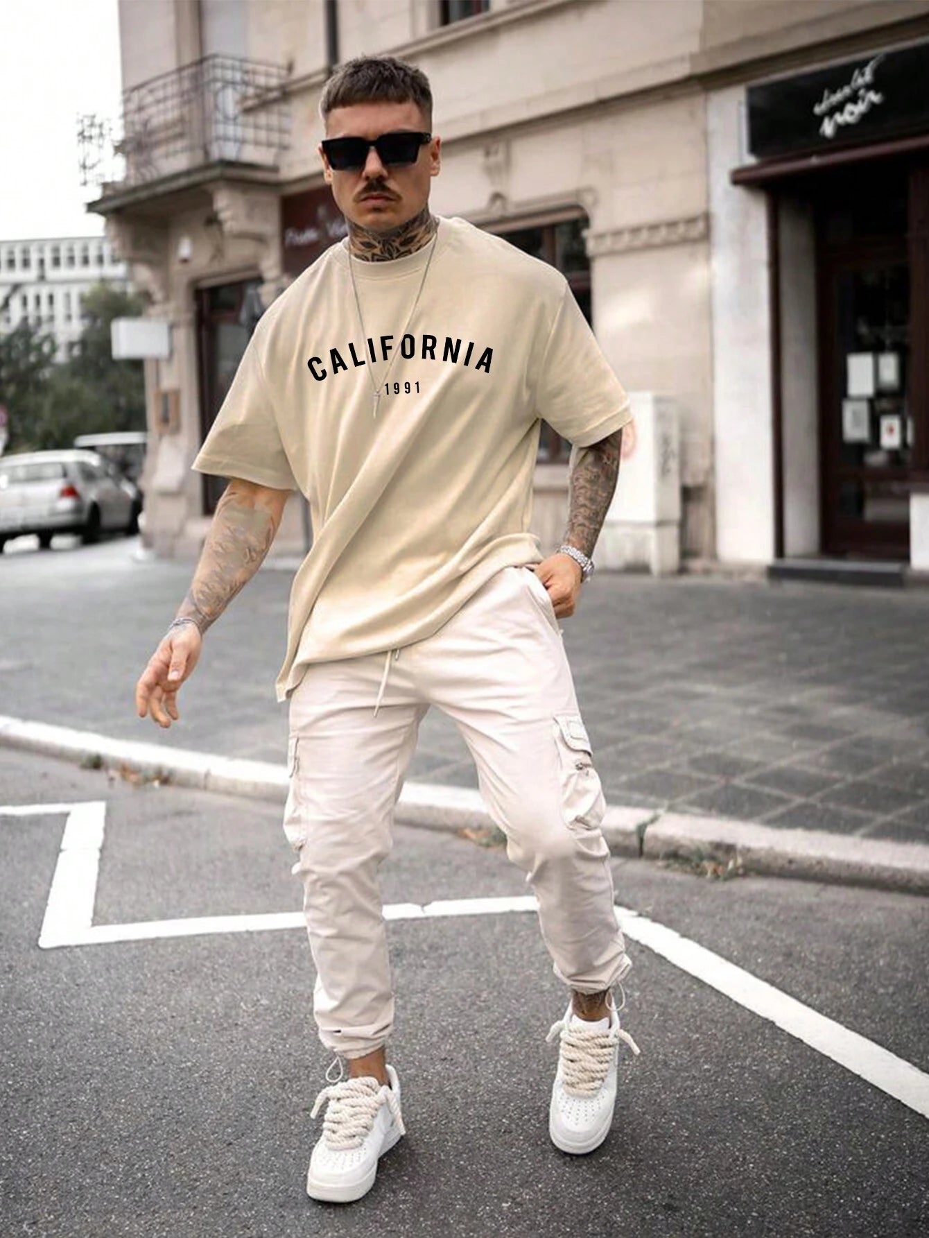 Men Letter Graphic Drop Shoulder Tee