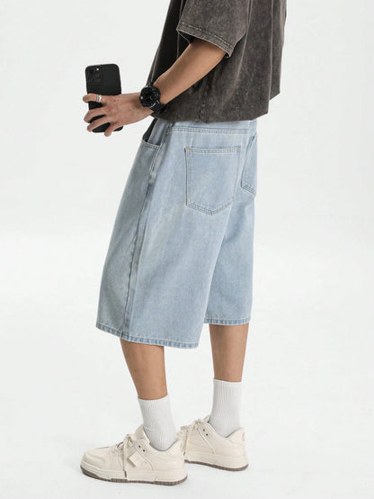 Light Blue Washed Denim Jorts