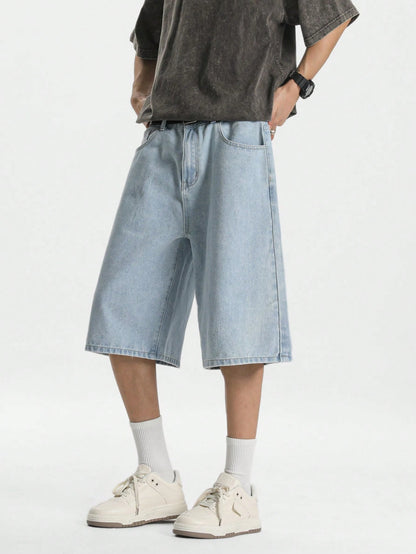Light Blue Washed Denim Jorts