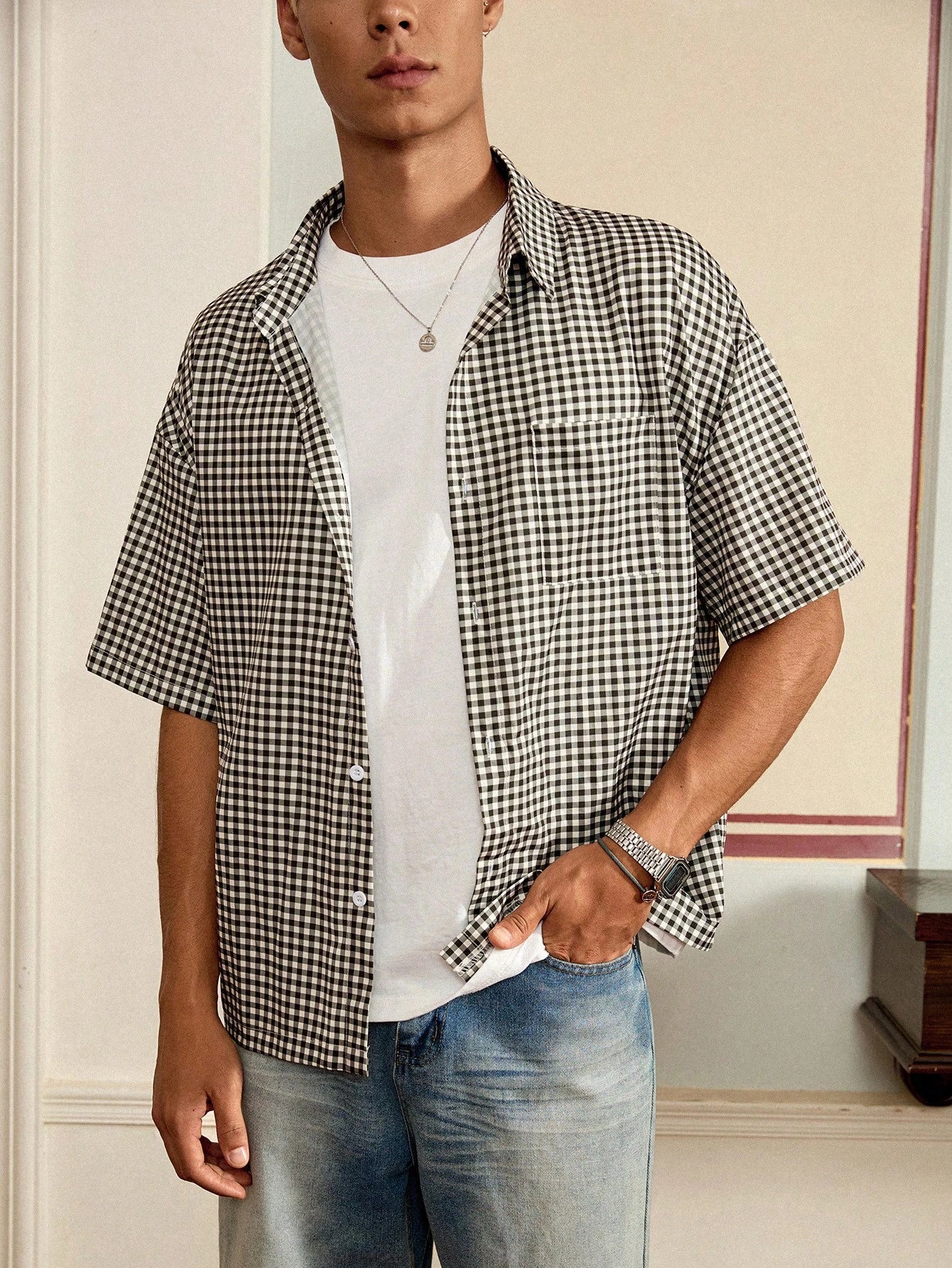 Men'S Casual Plaid Shirt