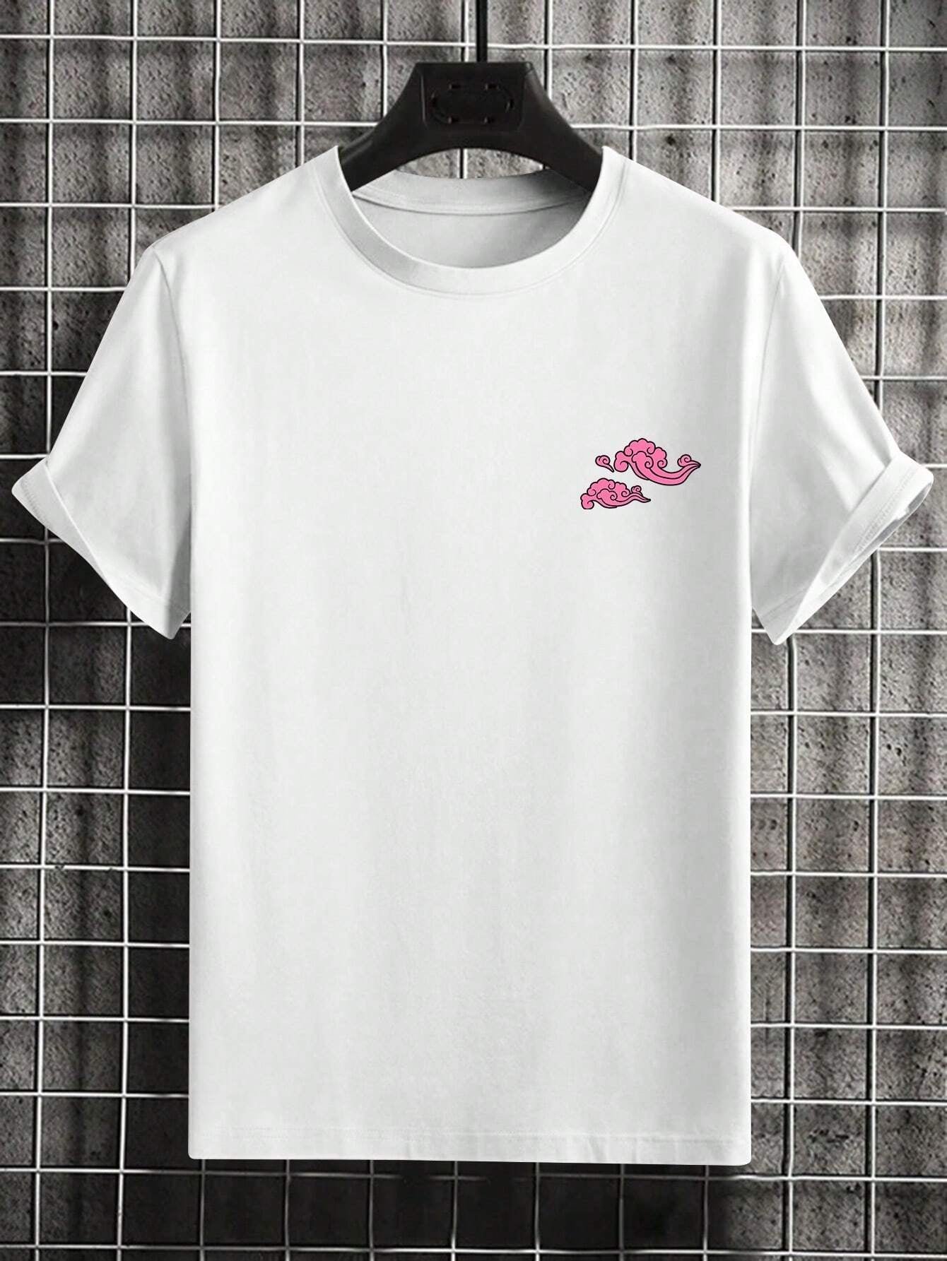 Men'S Letter & Dragon Print round Neck Casual Commuting T-Shirt