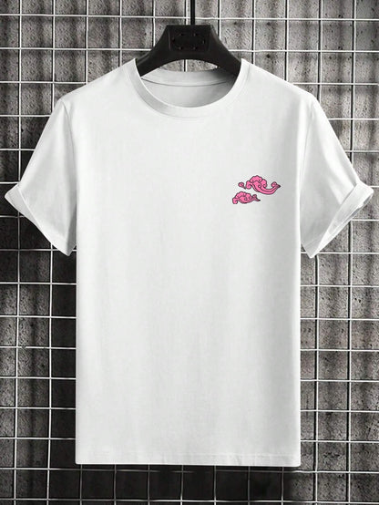 Men'S Letter & Dragon Print round Neck Casual Commuting T-Shirt