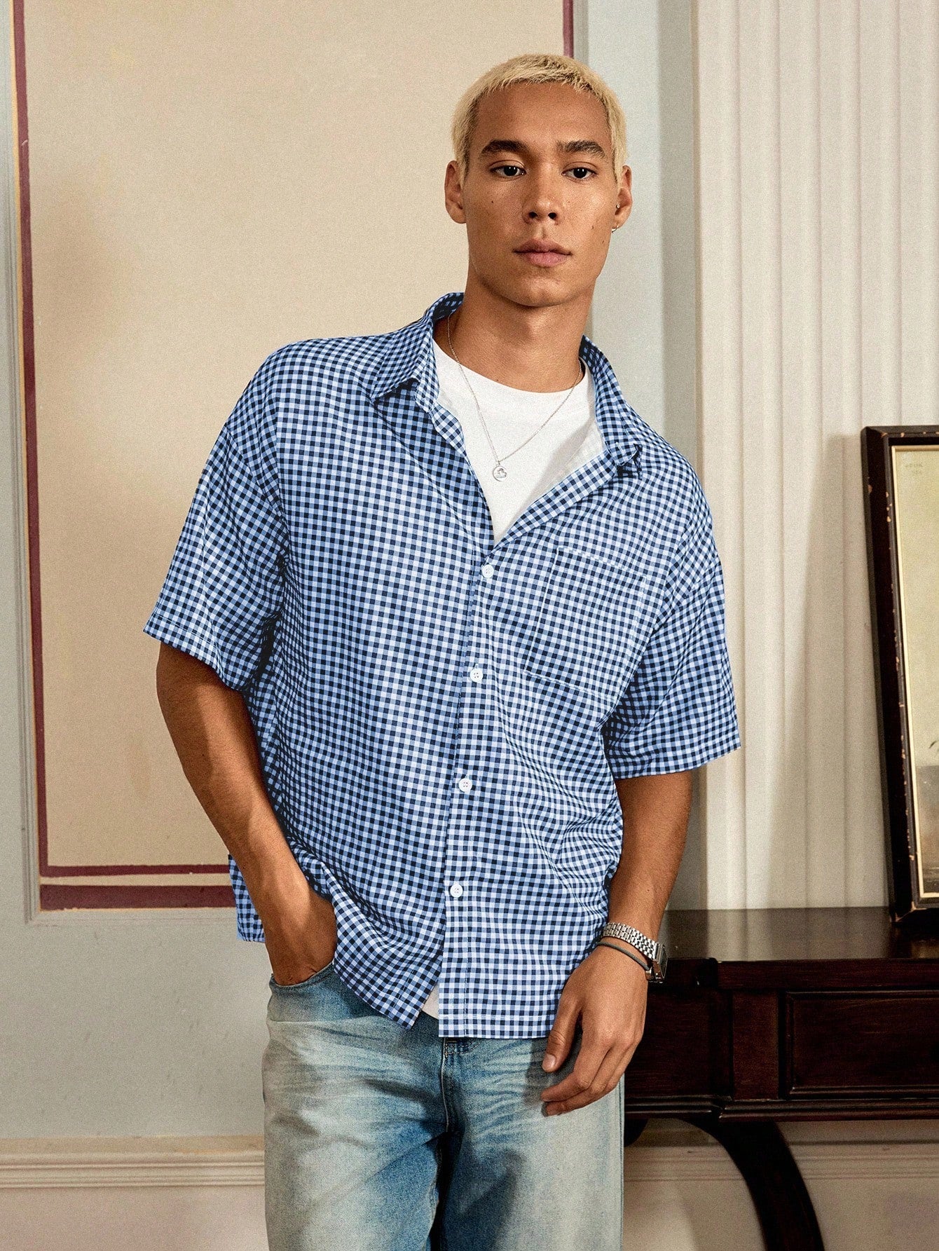 Men'S Casual Plaid Shirt