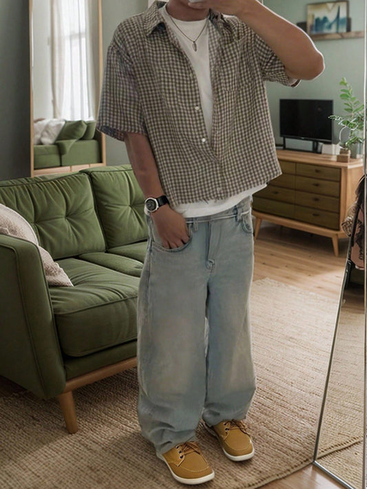Men'S Casual Plaid Shirt