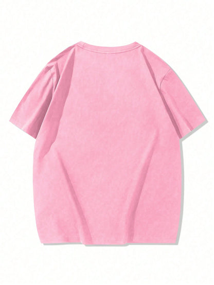 Mens Letter Embossed T-Shirt