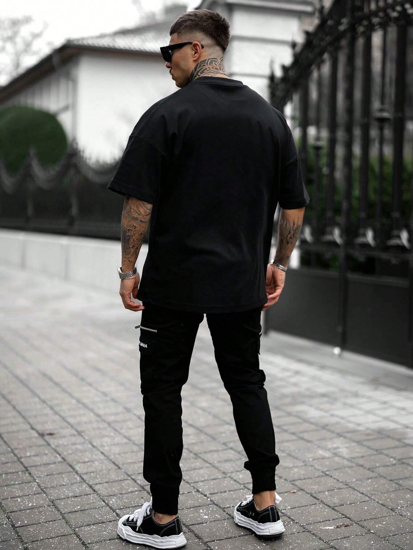 Men Letter Graphic Drop Shoulder Tee