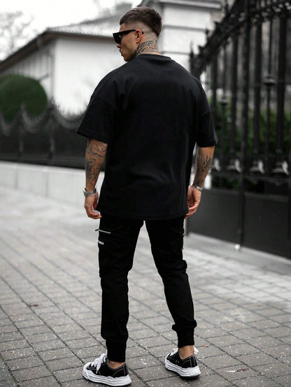 Men Letter Graphic Drop Shoulder Tee