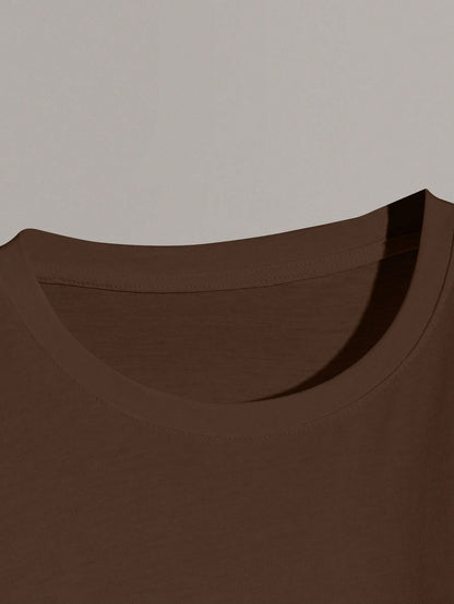 Men'S Letter & Dragon Print round Neck Casual Commuting T-Shirt