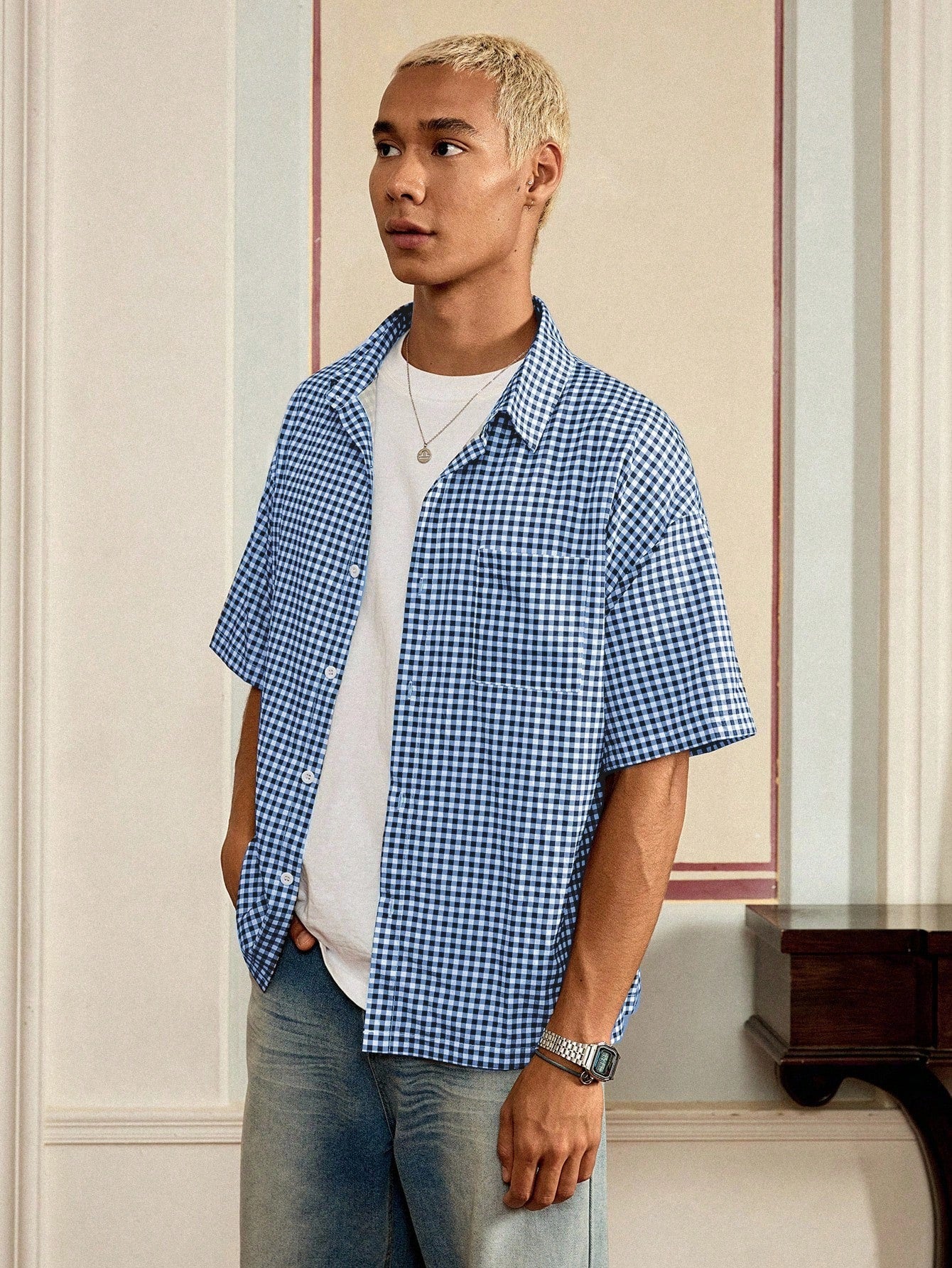 Men'S Casual Plaid Shirt