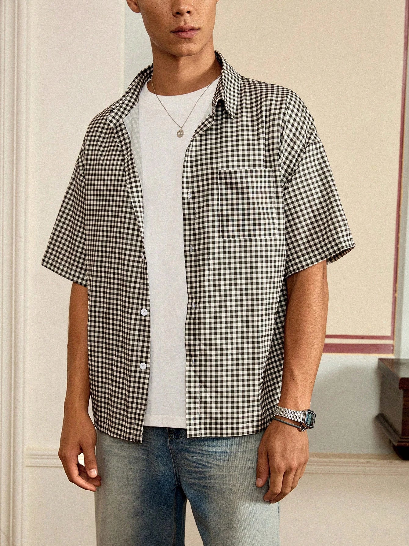 Men'S Casual Plaid Shirt