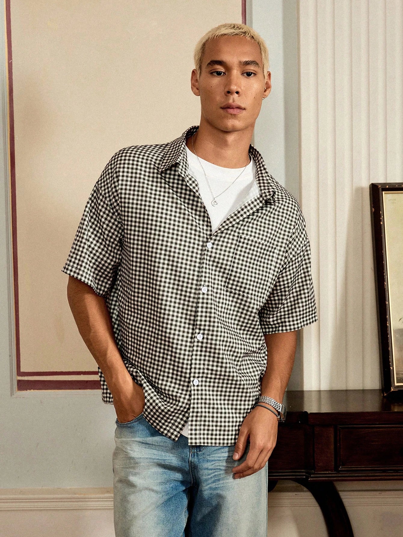 Men'S Casual Plaid Shirt