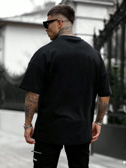 Men Letter Graphic Drop Shoulder Tee