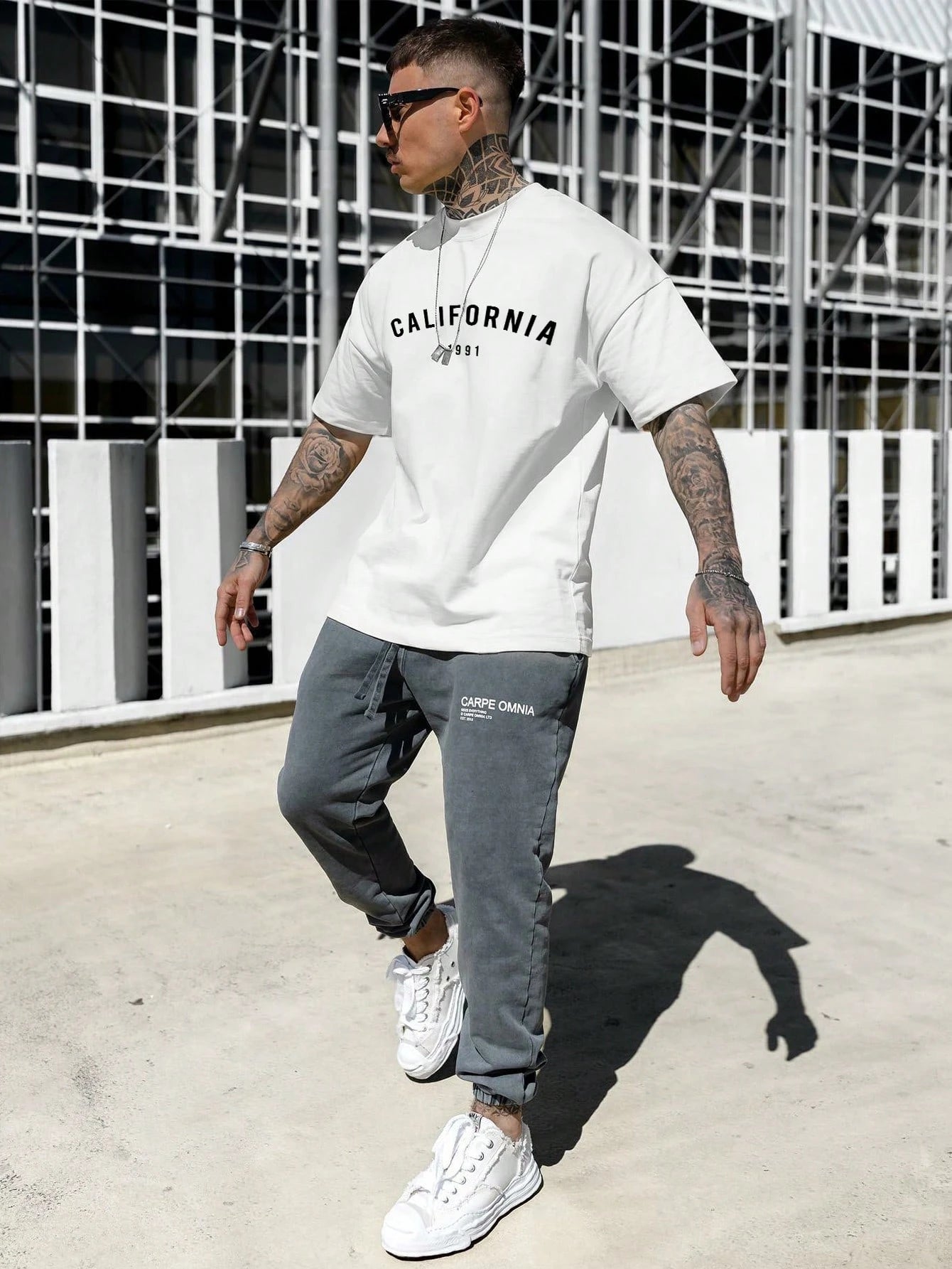 Men Letter Graphic Drop Shoulder Tee