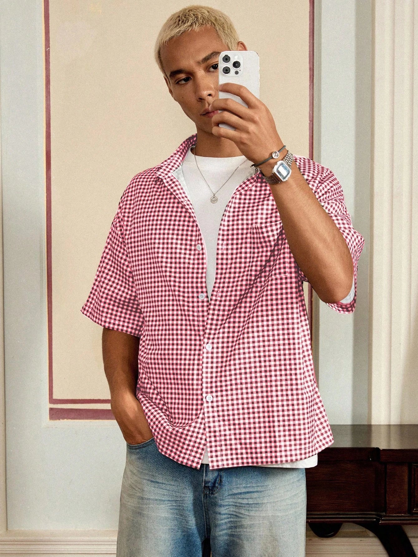 Men'S Casual Plaid Shirt