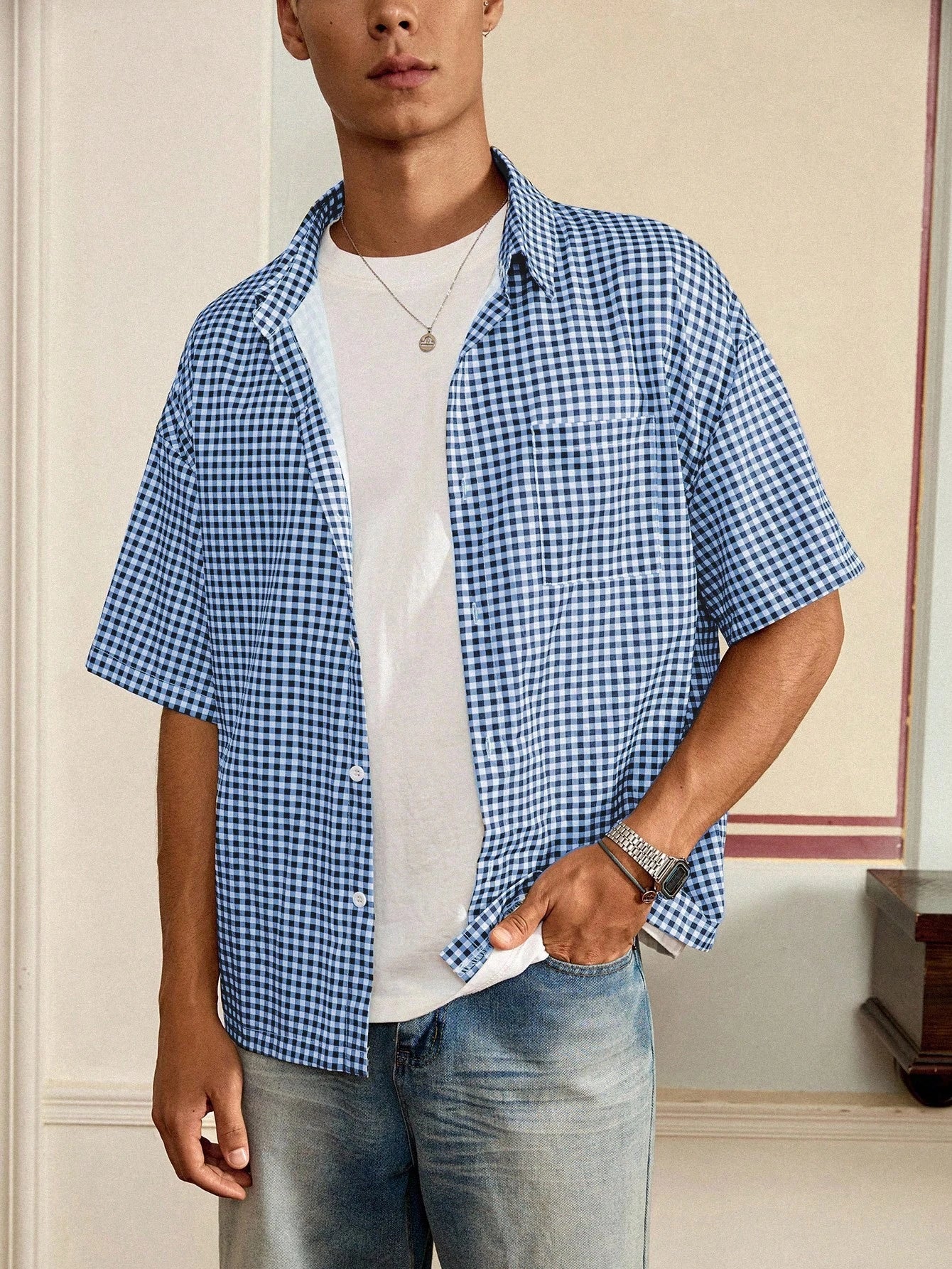 Men'S Casual Plaid Shirt