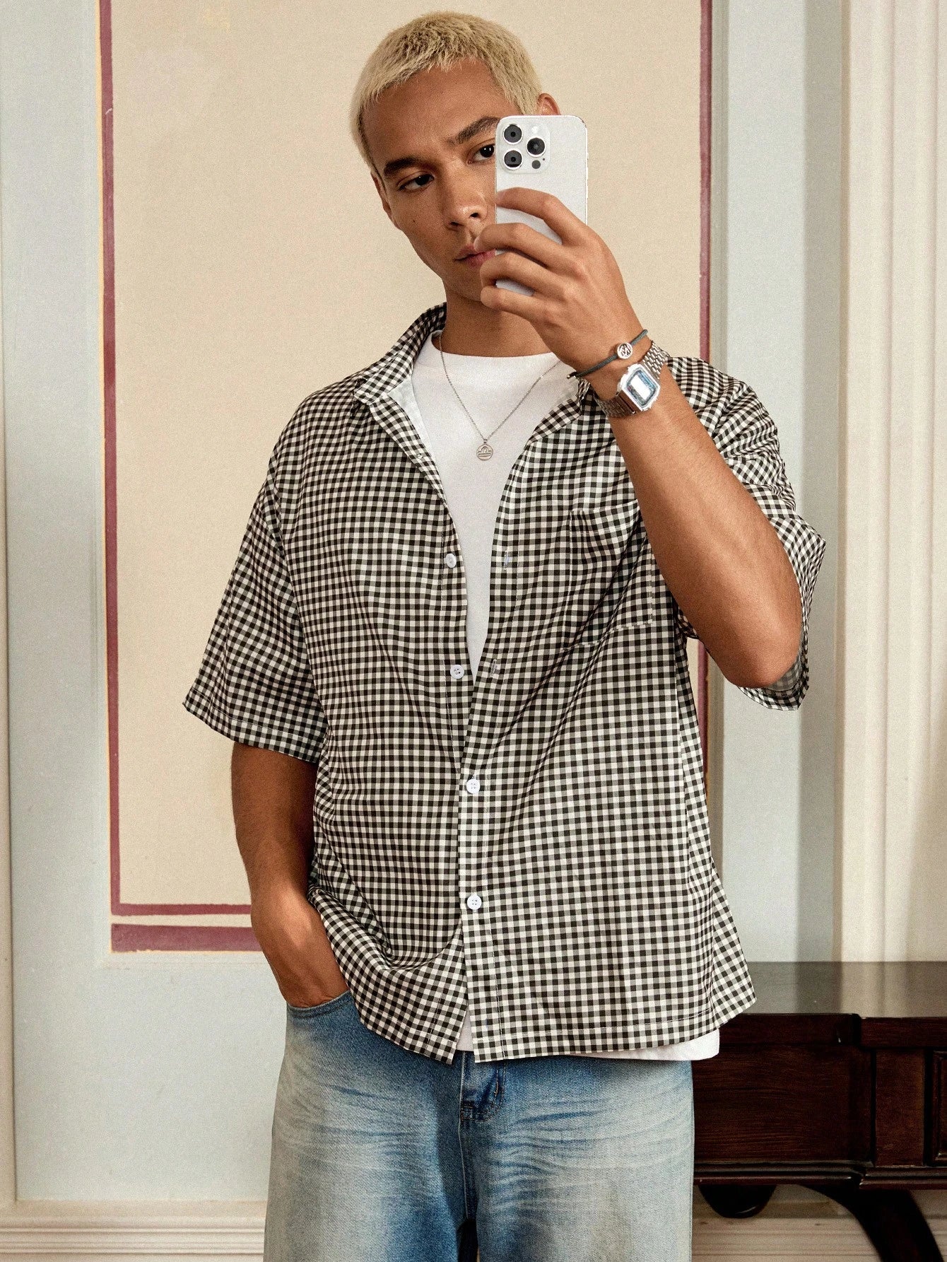Men'S Casual Plaid Shirt