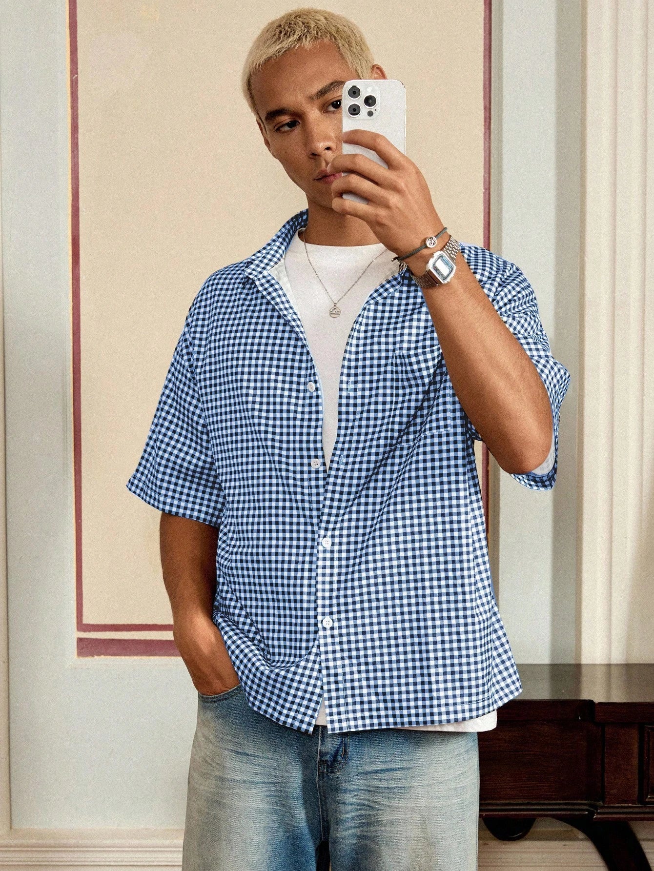Men'S Casual Plaid Shirt