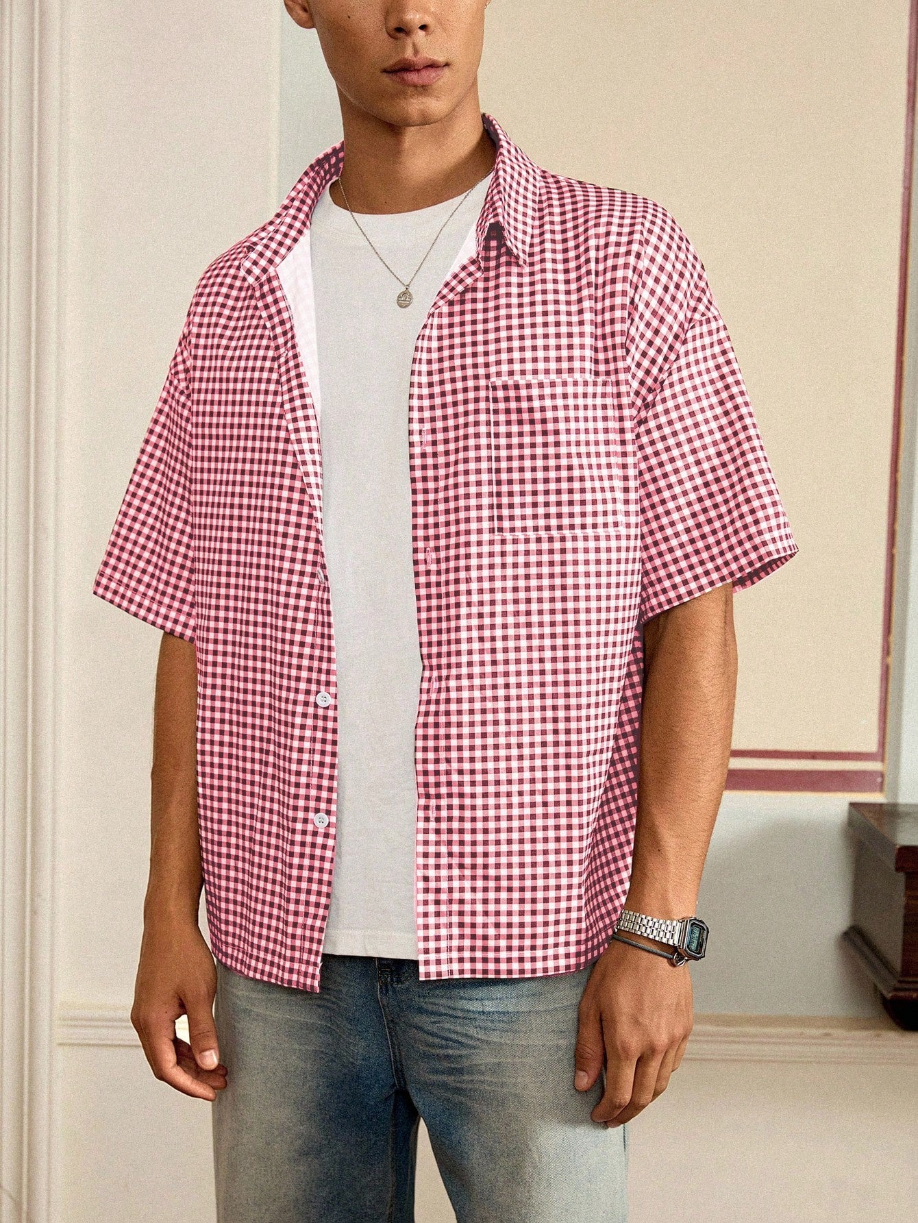 Men'S Casual Plaid Shirt
