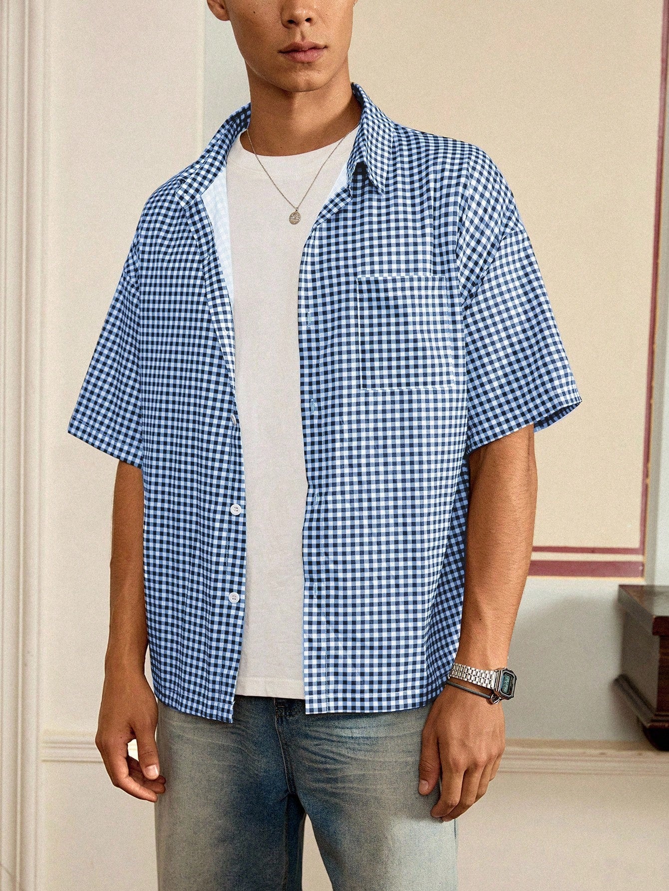 Men'S Casual Plaid Shirt