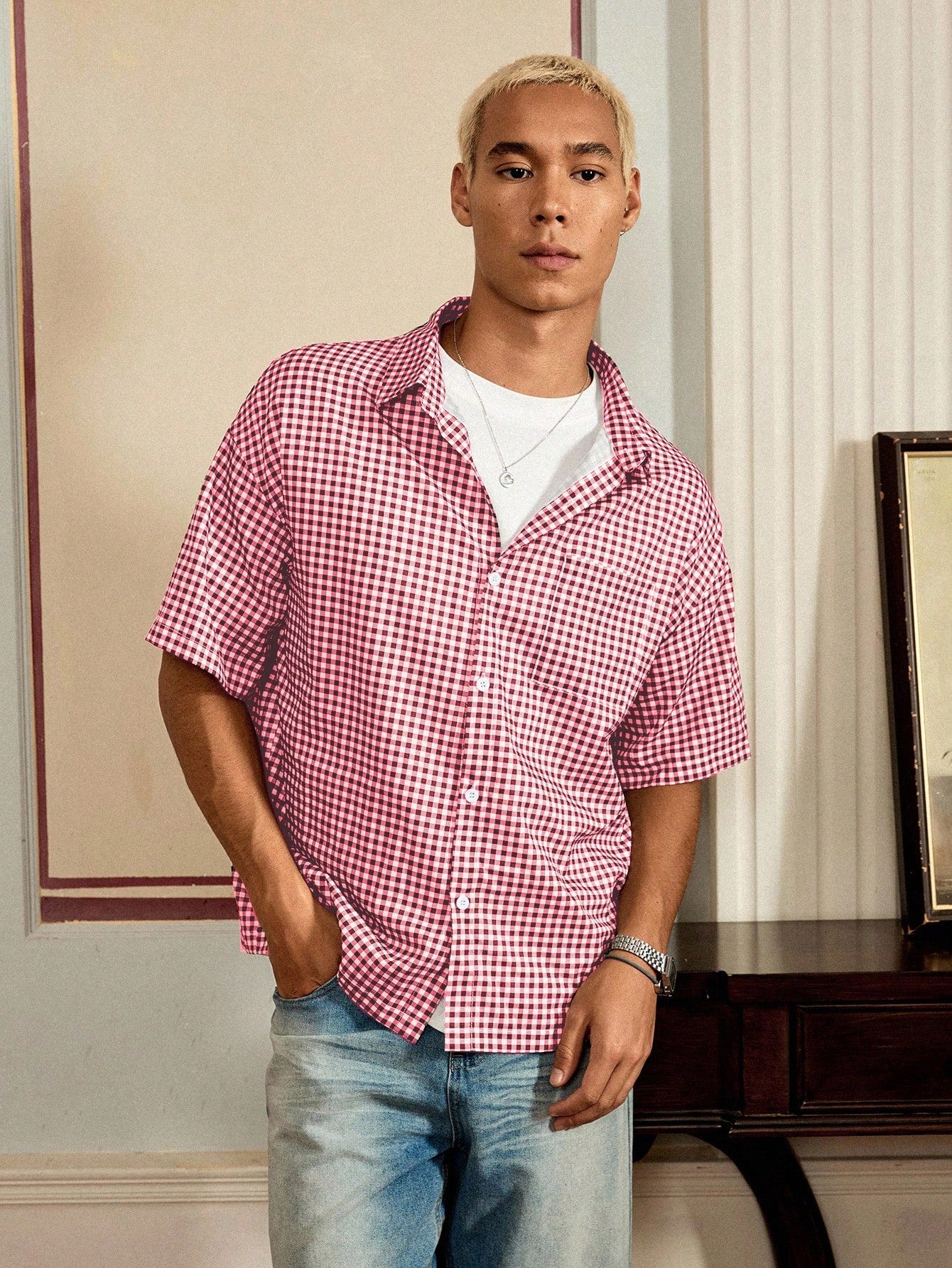 Men'S Casual Plaid Shirt