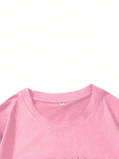 Mens Letter Embossed T-Shirt